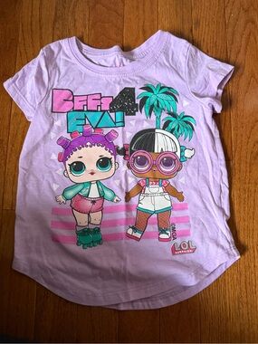 L.O.L. Surprise! Light Purple Tee with Teal & Pink Graphic